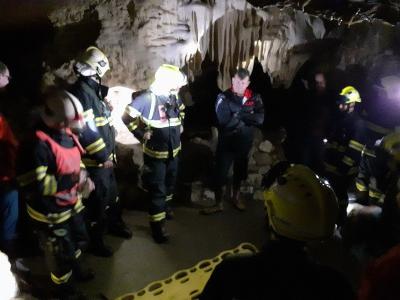 Cvičení vyproštění osob z Jeskyní Na Pomezí, 2022
