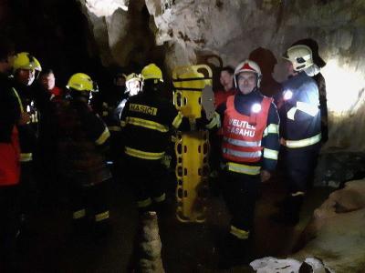 Cvičení vyproštění osob z Jeskyní Na Pomezí, 2022